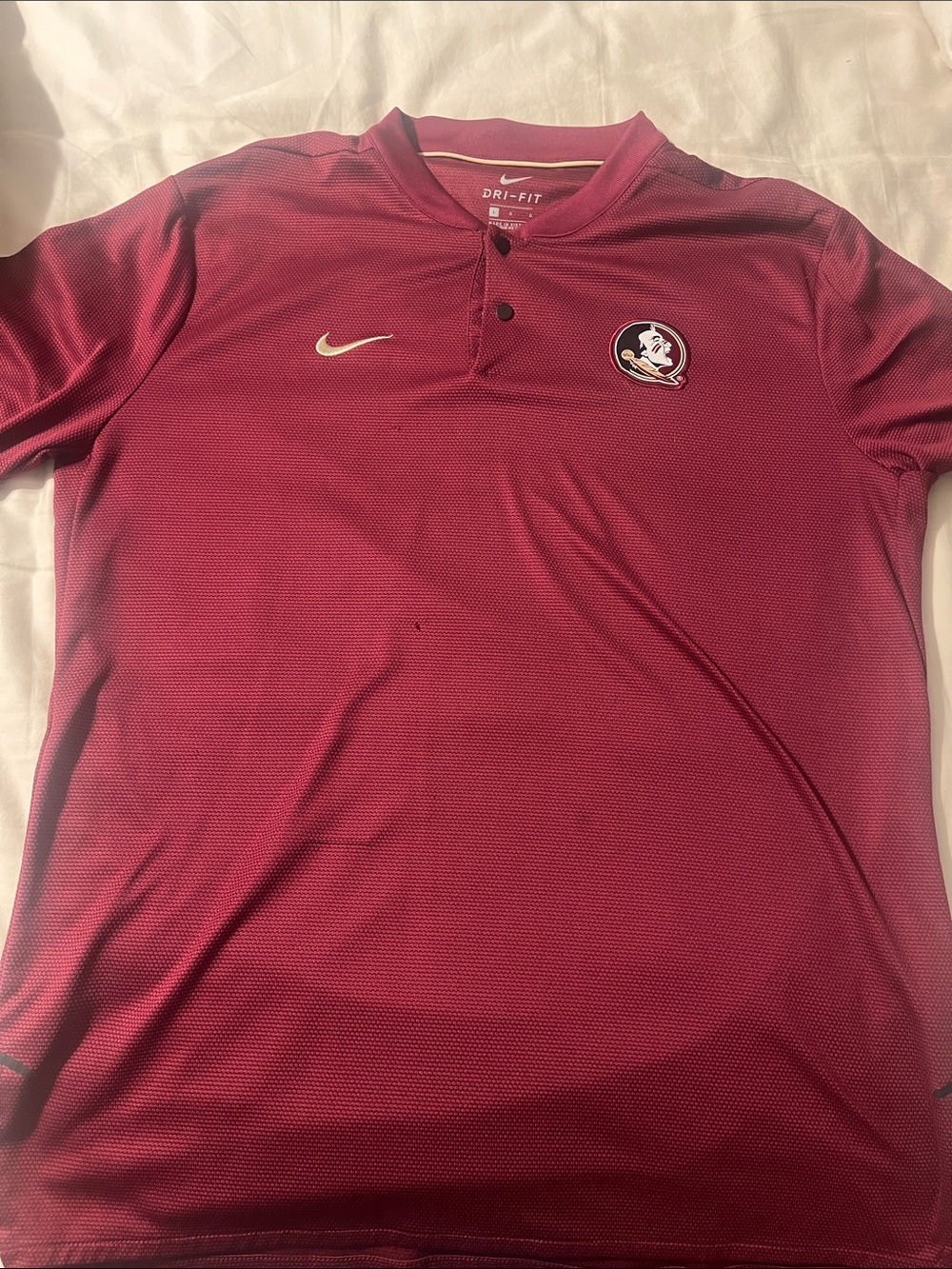 Nike Men’s Garnet Short-Sleeve Dri-FIT Polo with Team Patch